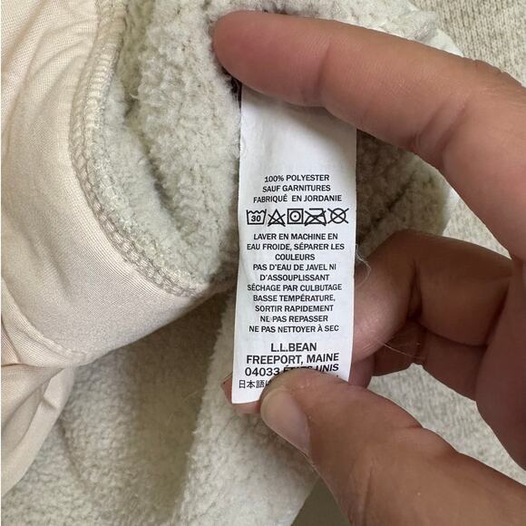 L.L.Bean Cream Sweater Fleece Quarter Snap Pullover Women's 2X Regular - Picture 4 of 5